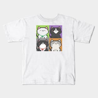 Pixel Cat Tile 023 Kids T-Shirt